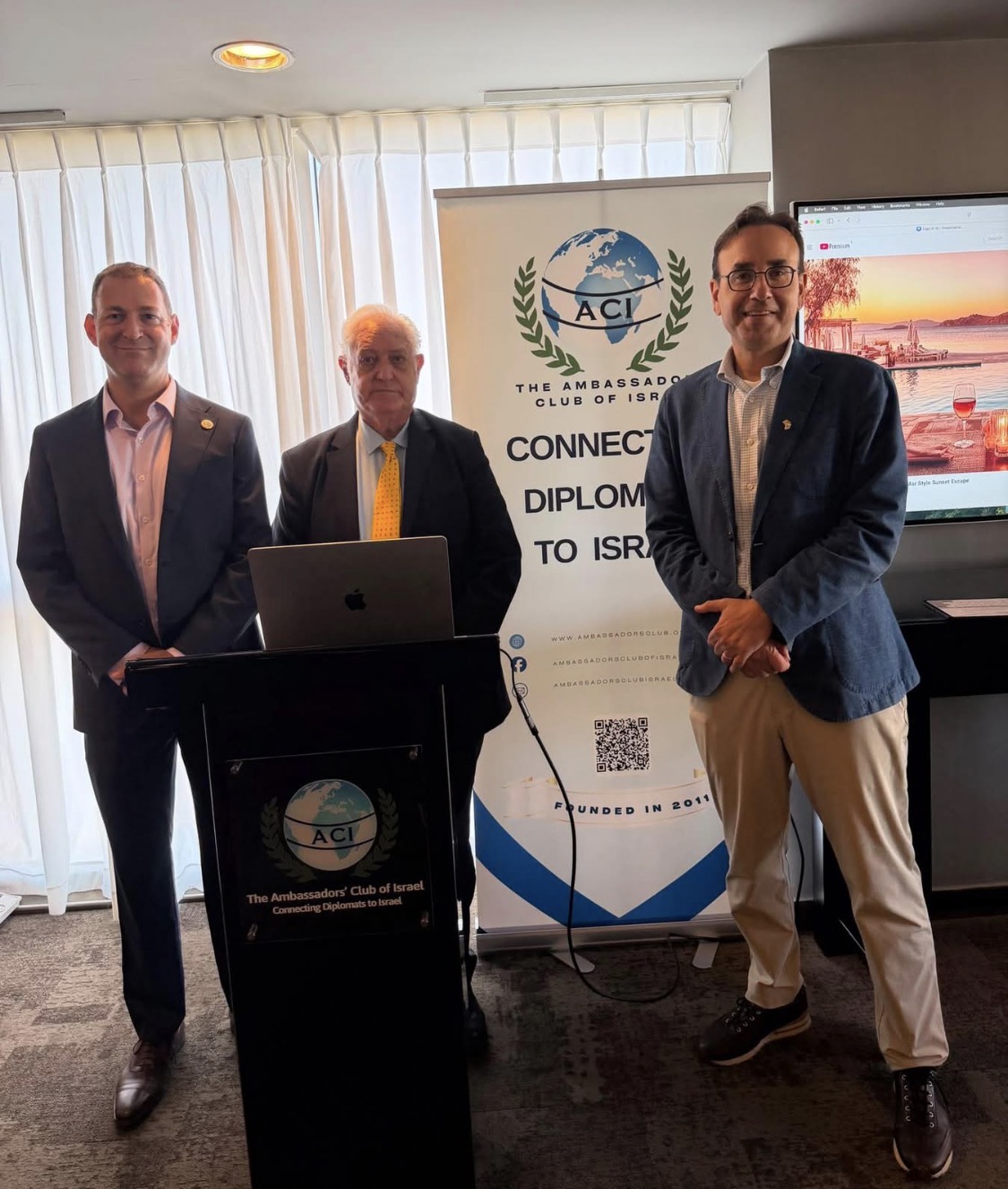 President-Founder Mr. Yitzhak Eldan with CEO Itzik Kamilian and the Managing Director of Vital Hotel TLV