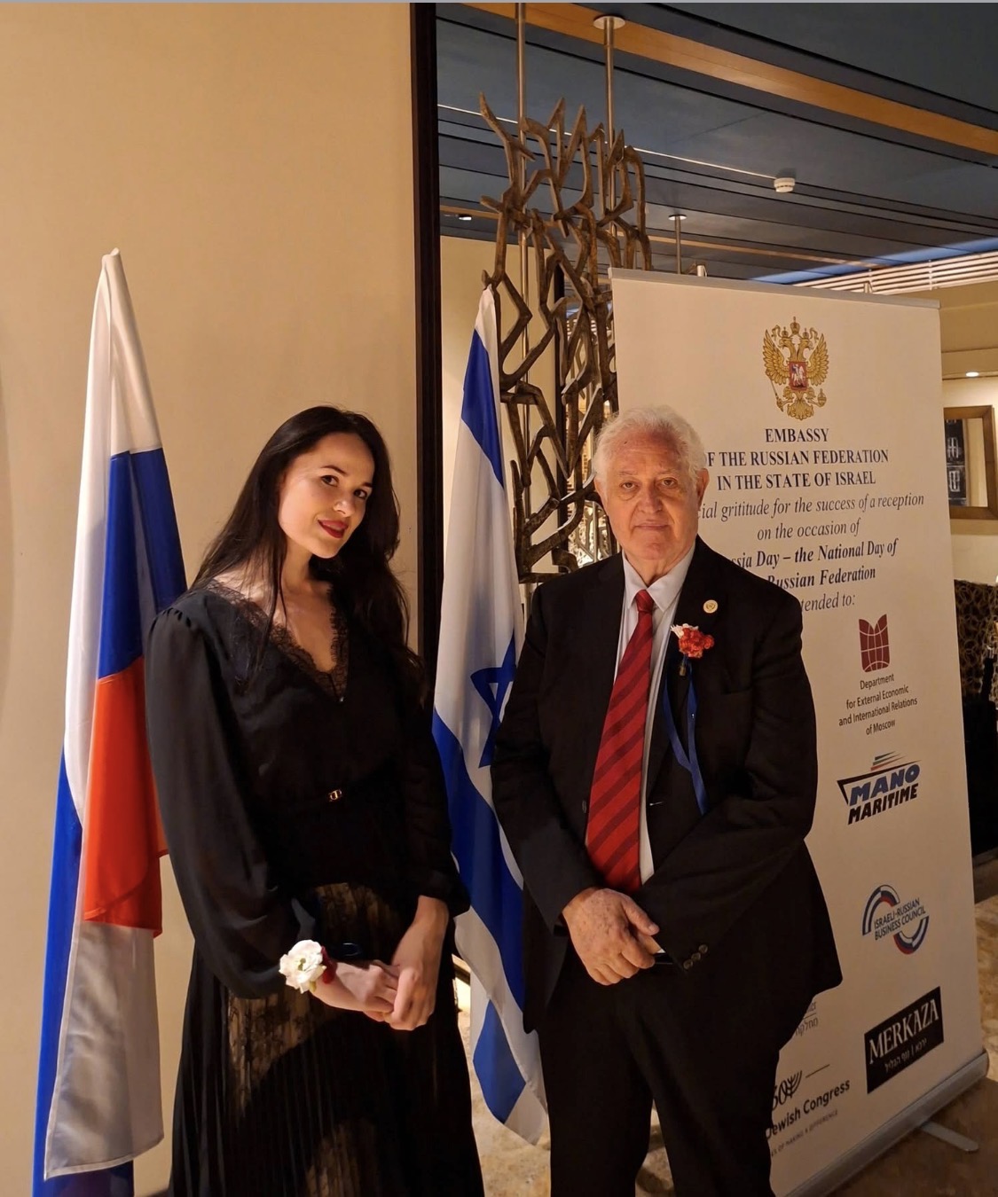 Club representatives at an embassy national-day reception